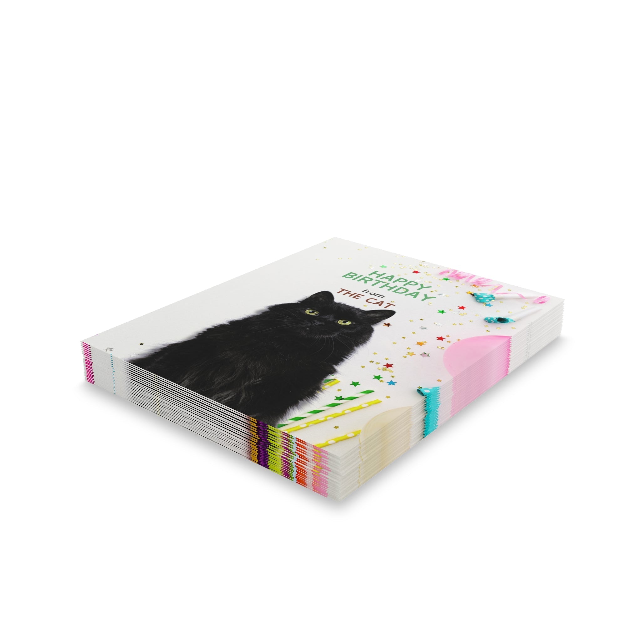 Happy Birthday from the Cat Greeting Cards, blank inside (8, 16, and 24 pcs) - Paper Products, Greeting Cards - EpiAl's Shop