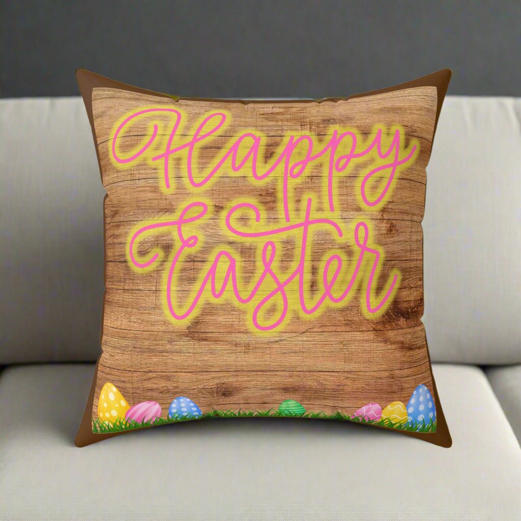 Happy Easter Spun Polyester Square Pillow - Decor, Home, Pillows - EpiAl's Shop