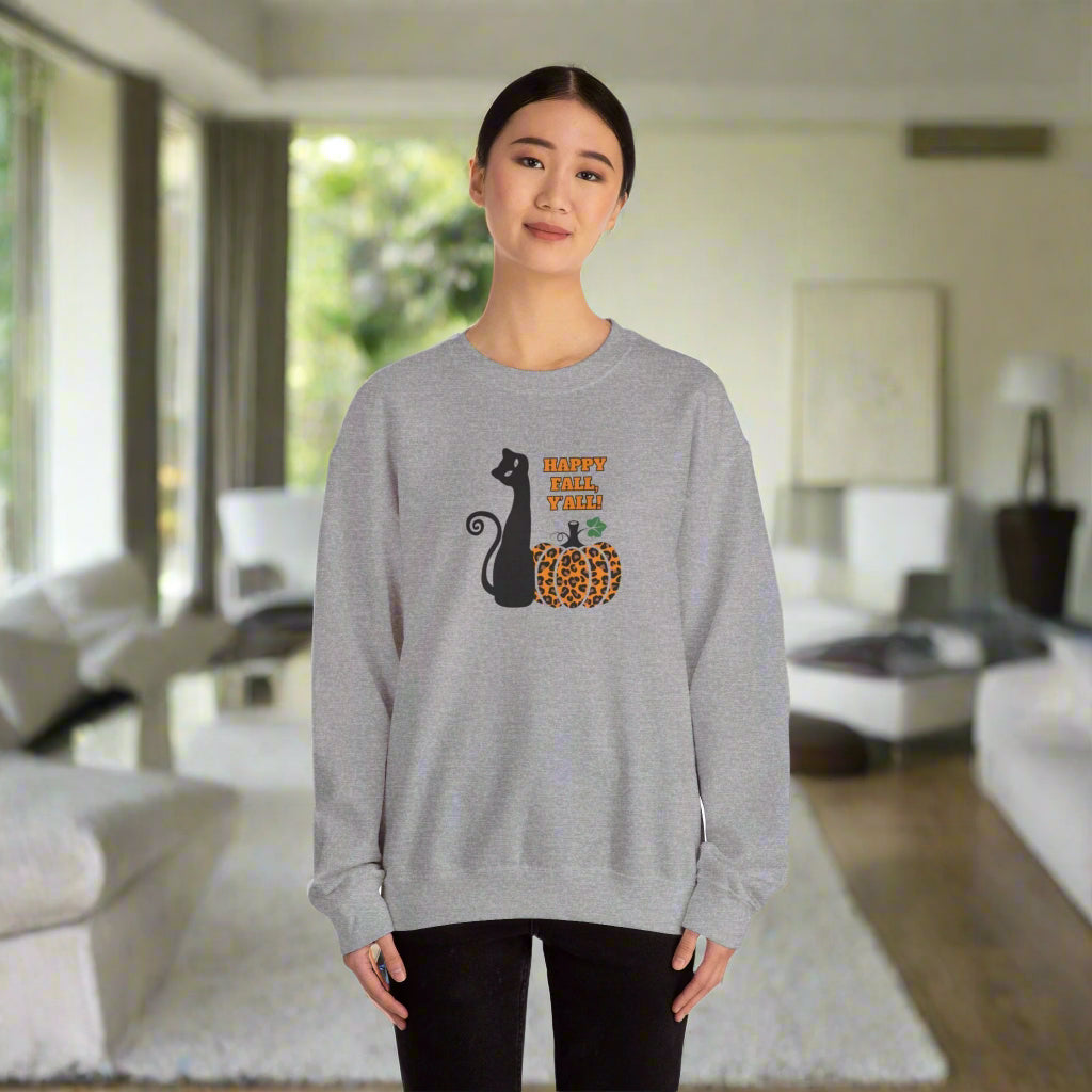 Happy Fall Y'all Unisex Heavy Blend™ Crewneck Sweatshirt - Sweatshirt - EpiAl's Shop