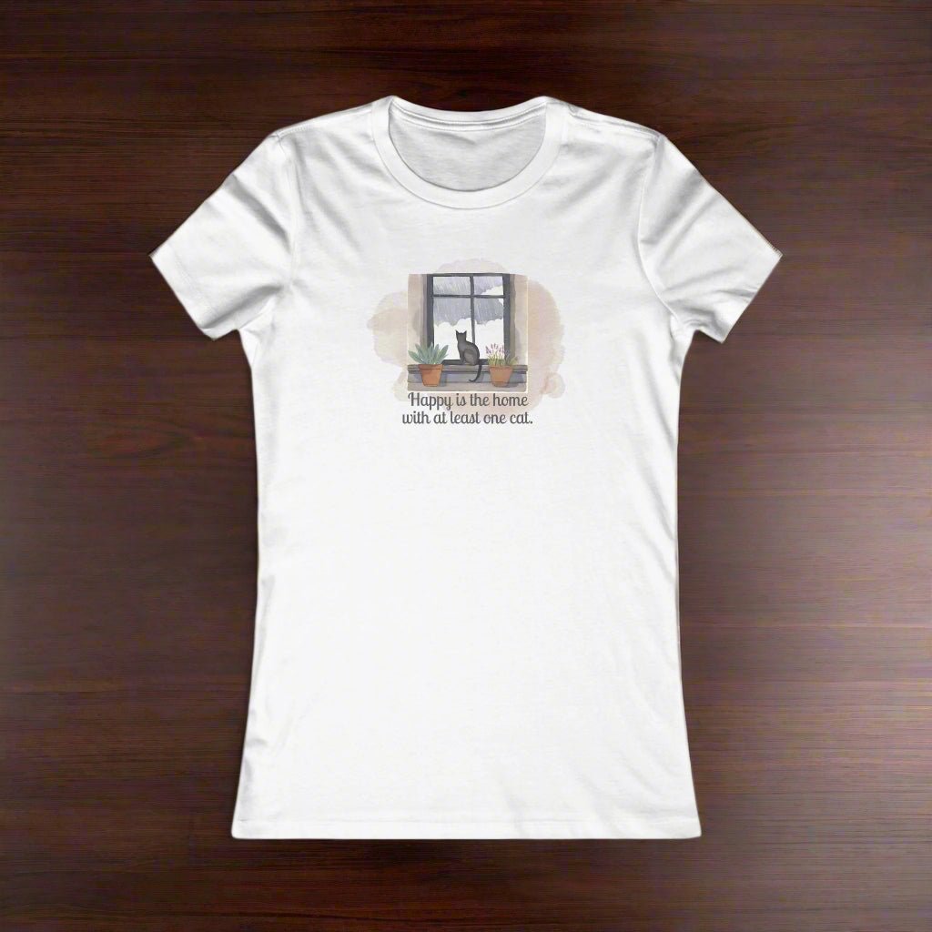Happy Home Cat Women's Tee - Cozy Cat Lover Shirt - Clothing, T-shirts - EpiAl's Shop