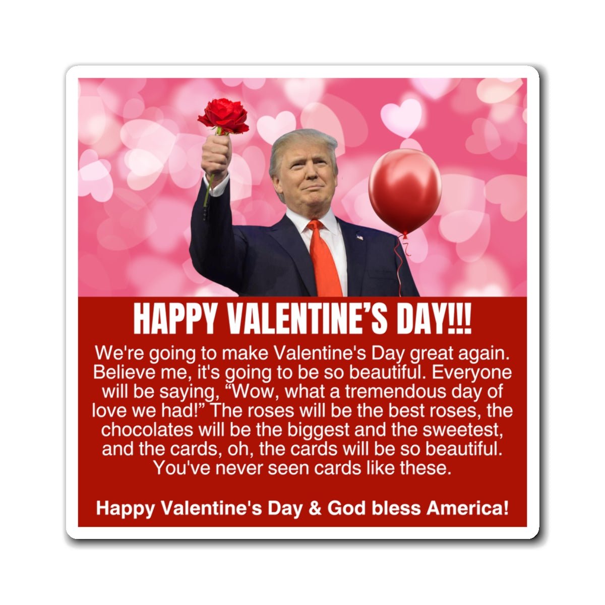 Happy Valentine's Day from Donald Trump Magnets - Decor, Kitchen, Magnets - EpiAl's Shop