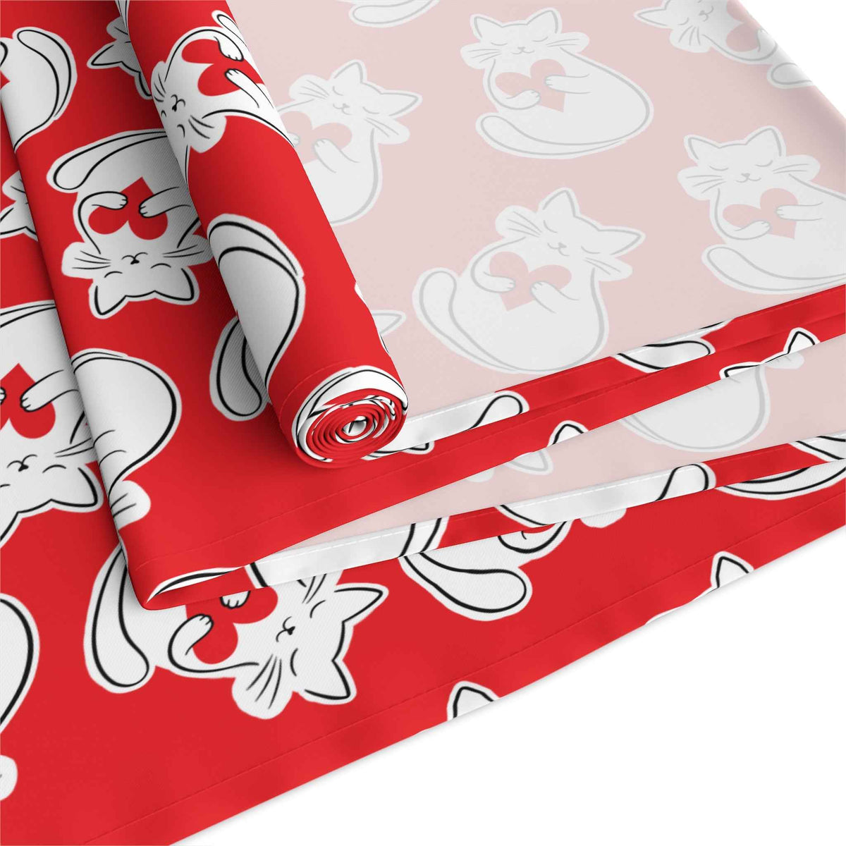 Heart Cat Table Runner – Sweet, Bold, and Slightly Extra - Decor, Home, Tablecloths & Runners - EpiAl's Shop