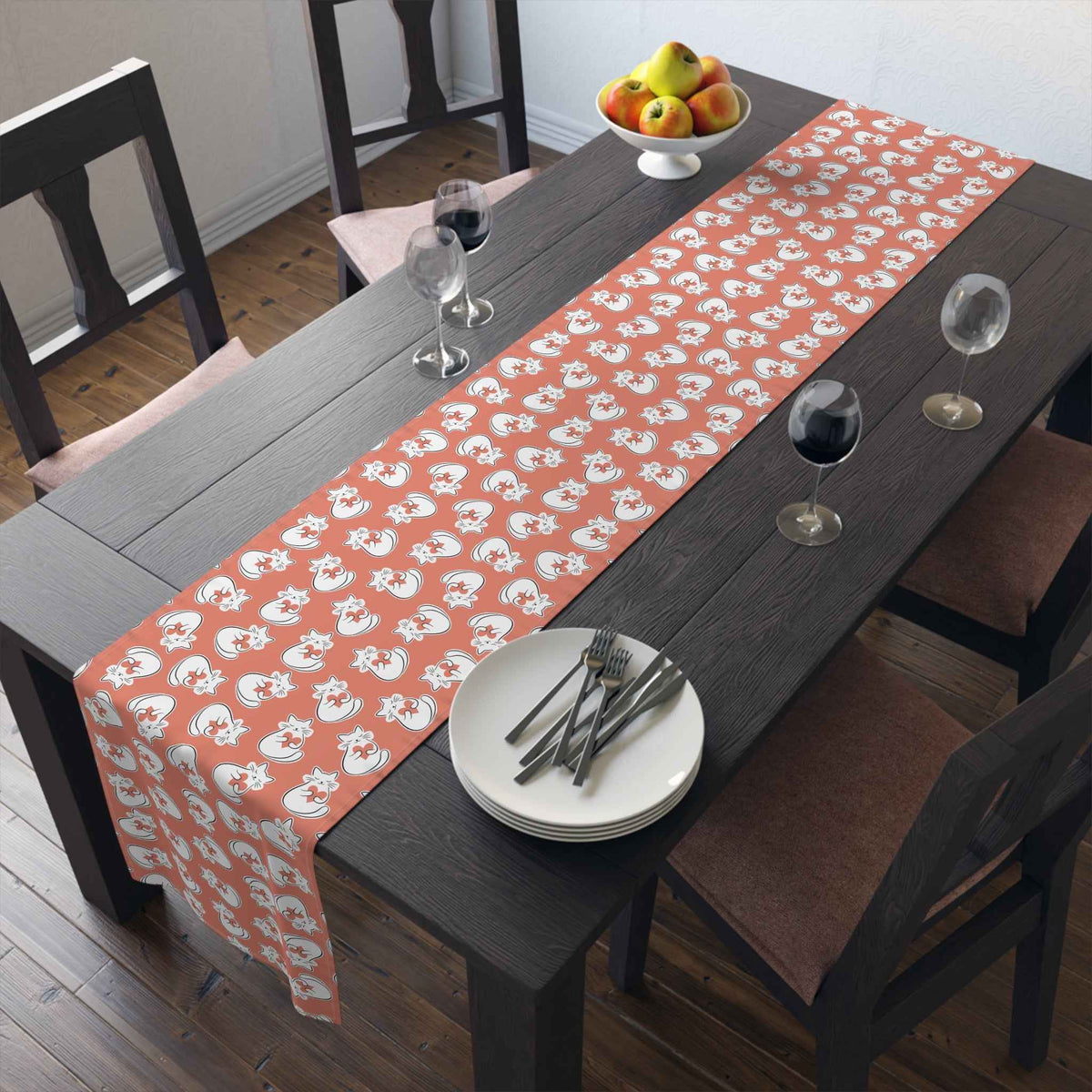 Heart Cat Table Runner – Sweet, Bold, and Slightly Extra - Decor, Home, Tablecloths & Runners - EpiAl's Shop