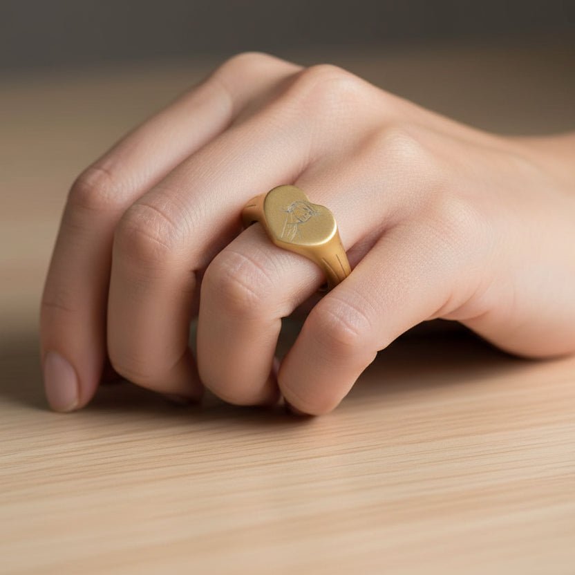 Heart Signet Ring — Soft Lines, Sharp Intentions - Jewelry, Rings - EpiAl's Shop