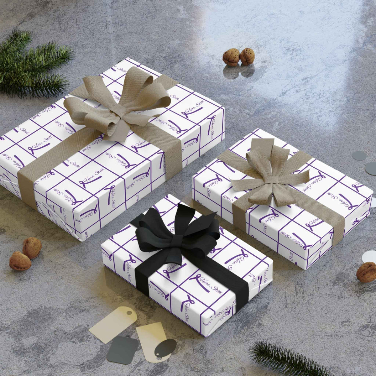 “Here. Still.” Wrapping Paper — Elegant Epilepsy Awareness Gift Wrap - Gift Wrap, Paper - EpiAl's Shop