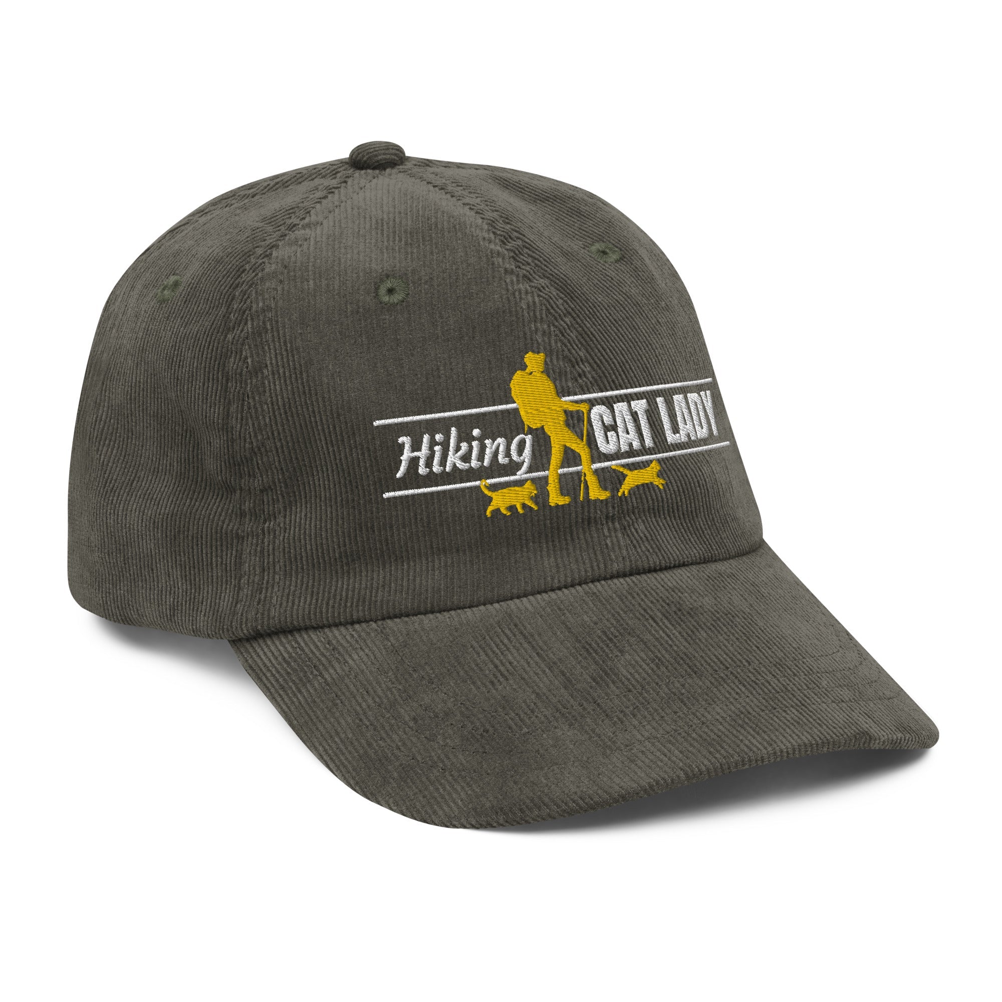 Hiking Cat Lady Corduroy Hat - Hats - EpiAl's Shop