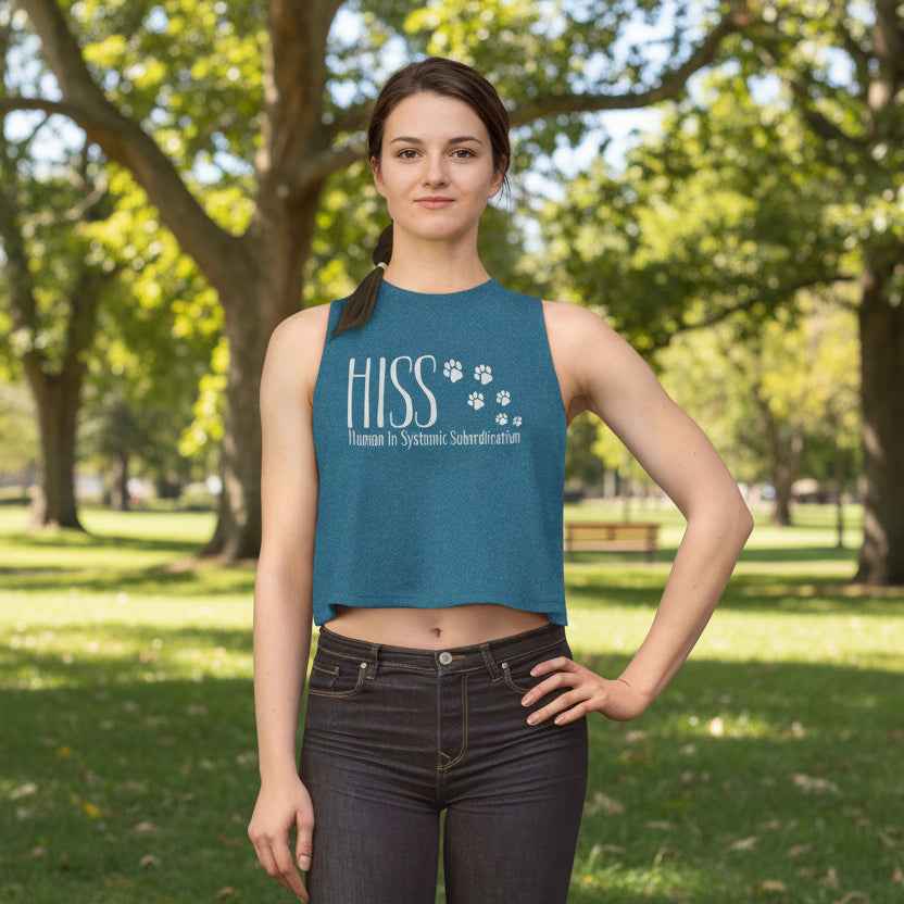 HISS Crop Tank – Human in Systemic Subordination Cat Crop Top - Clothing, Women, T-Shirts, Cropped - EpiAl's Shop