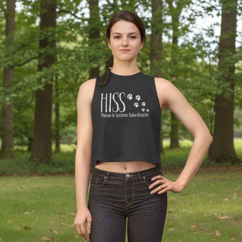 HISS Crop Tank – Human in Systemic Subordination Cat Crop Top - Clothing, Women, T-Shirts, Cropped - EpiAl's Shop