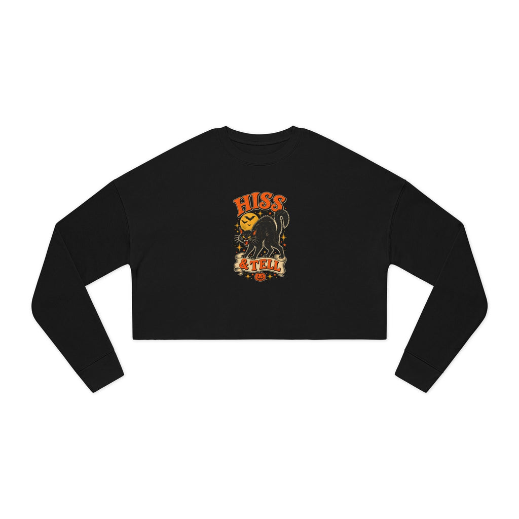 Hiss & Tell Vintage Halloween Cat Cropped Sweatshirt - Clothing, Women, Sweatshirts, Cropped - EpiAl's Shop