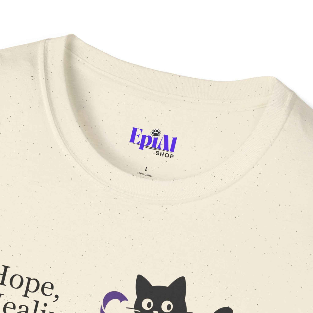 Hope, Healing & Hairballs Cat T-Shirt – Epikitty Parent Awareness Tee - Clothing, Unisex, T-Shirts - EpiAl's Shop