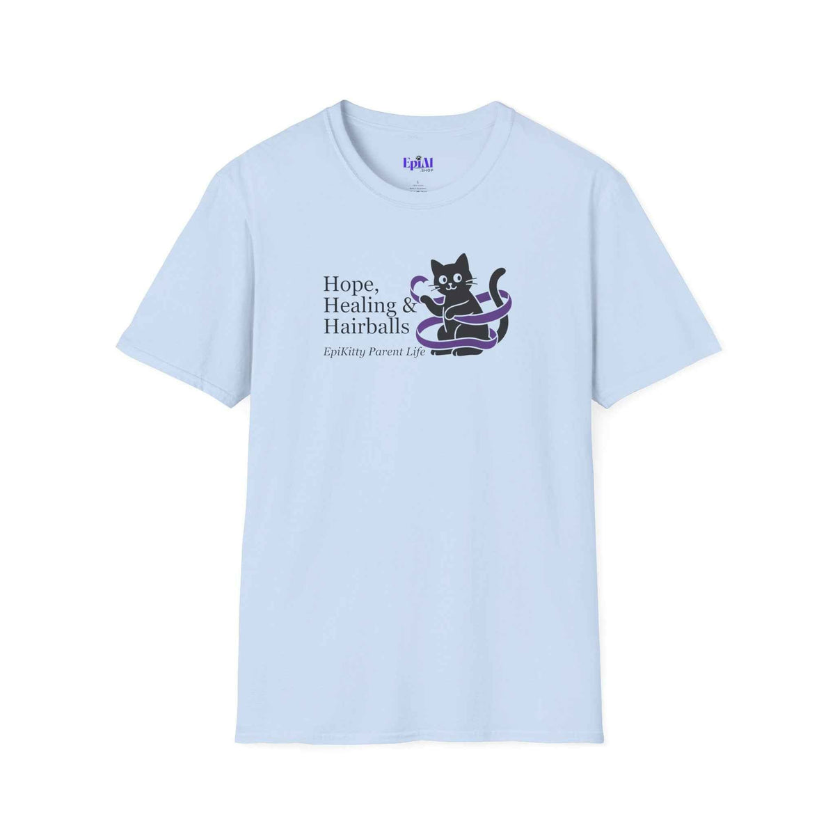 Hope, Healing & Hairballs Cat T-Shirt – Epikitty Parent Awareness Tee - Clothing, Unisex, T-Shirts - EpiAl's Shop