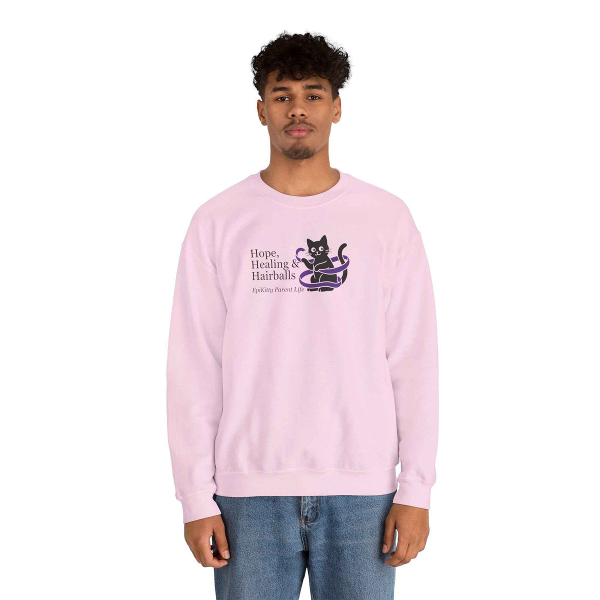 “Hope, Healing & Hairballs” Epikitty Parent Life Sweatshirt - Clothing, Unisex, Sweatshirts - EpiAl's Shop