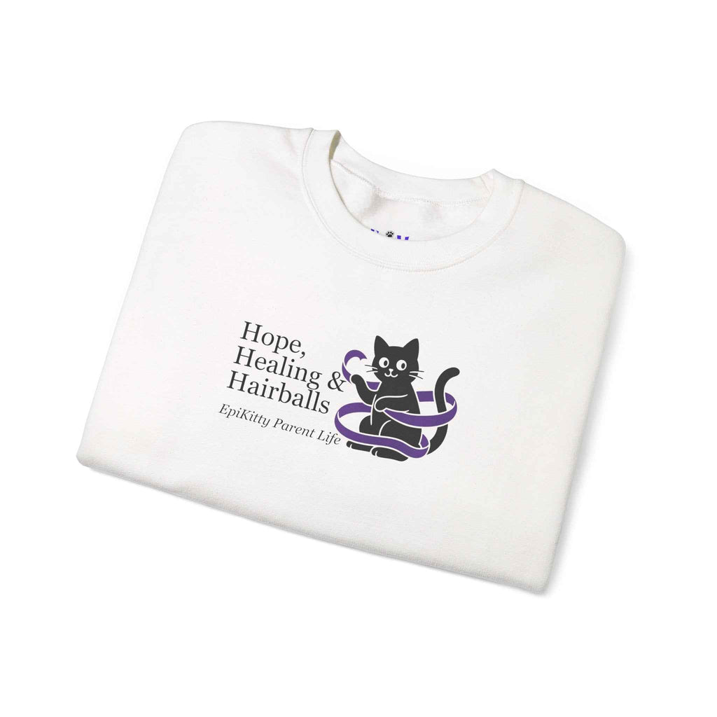 “Hope, Healing & Hairballs” Epikitty Parent Life Sweatshirt - Clothing, Unisex, Sweatshirts - EpiAl's Shop