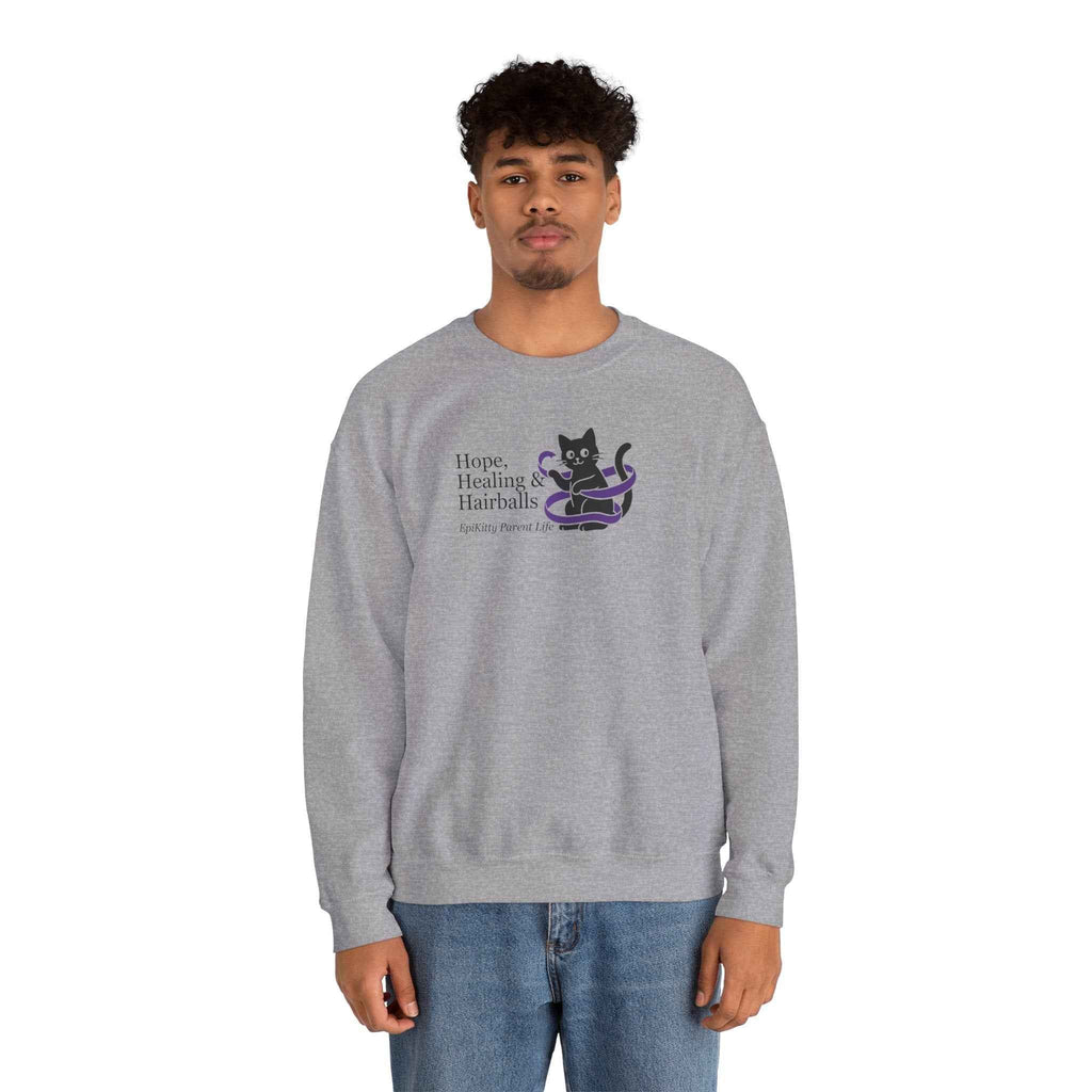 “Hope, Healing & Hairballs” Epikitty Parent Life Sweatshirt - Clothing, Unisex, Sweatshirts - EpiAl's Shop
