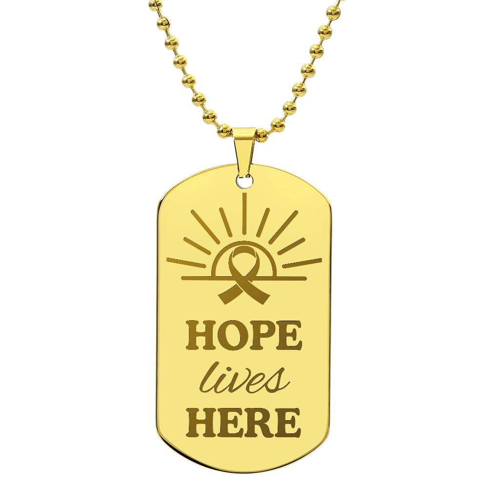Hope Lives Here – Engraved Dog Tag Necklace - Jewelry, Necklaces - EpiAl's Shop