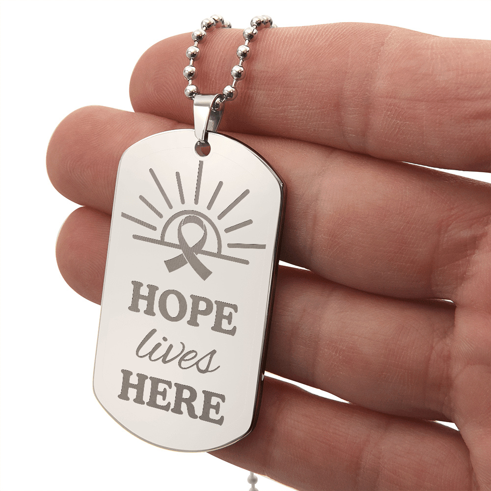 Hope Lives Here – Engraved Dog Tag Necklace - Jewelry, Necklaces - EpiAl's Shop