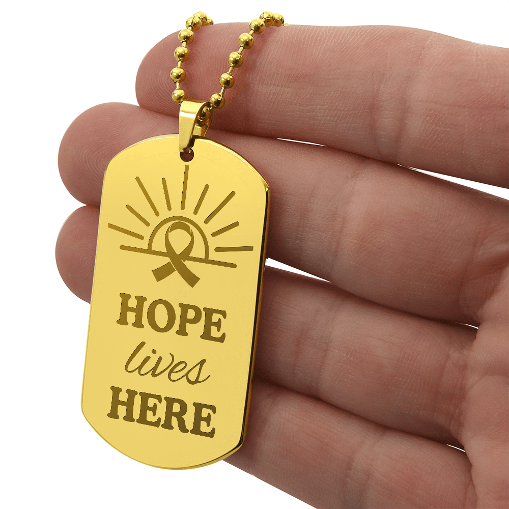 Hope Lives Here – Engraved Dog Tag Necklace - Jewelry, Necklaces - EpiAl's Shop