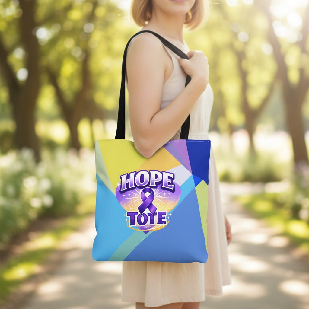 Hope Tote Epilepsy Awareness Ribbon Tote Bag - Bags, Tote - EpiAl's Shop