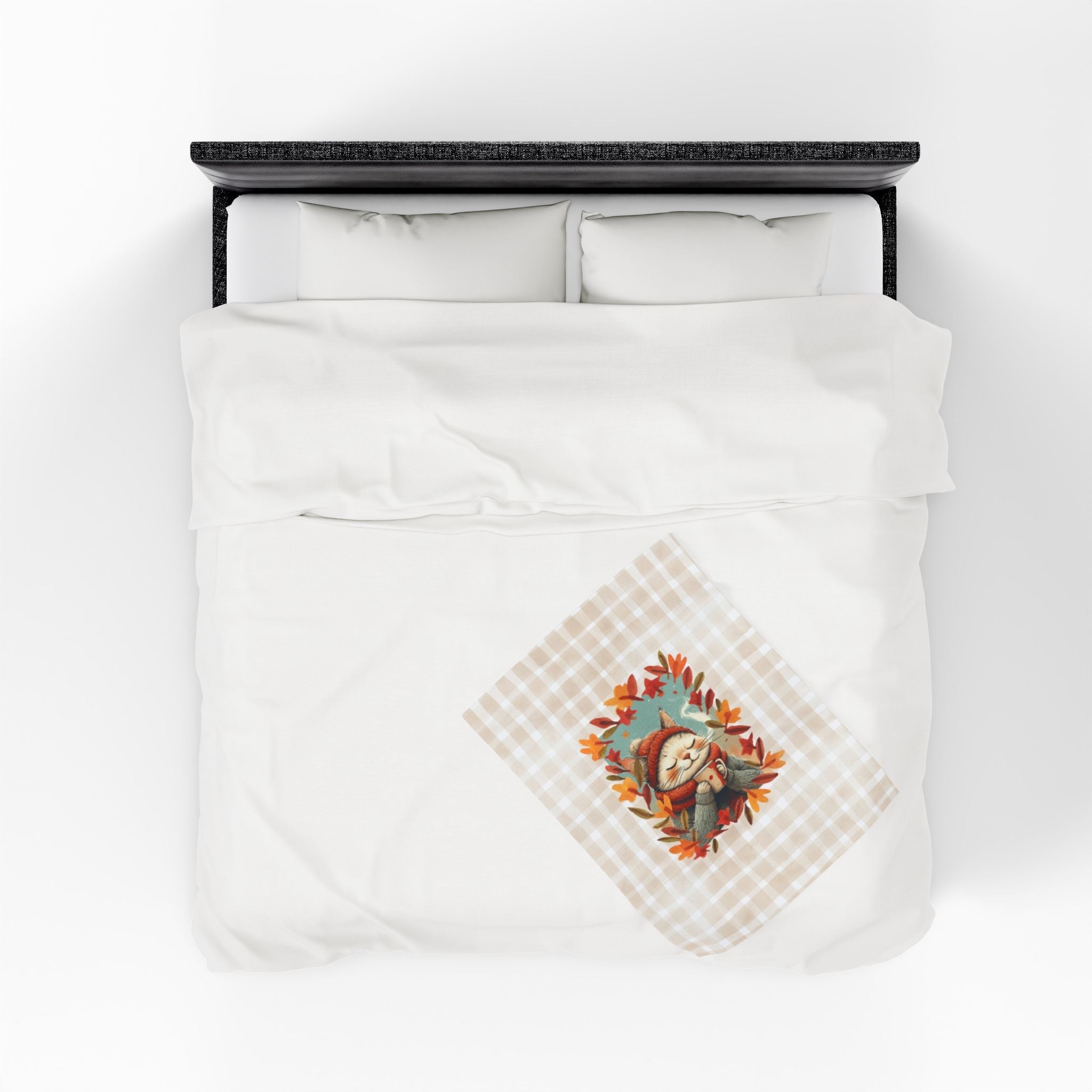 Hot Chocolate Cat Plush Blanket, Soft Throw for Fall - Decor, Blankets & Comforters - EpiAl's Shop