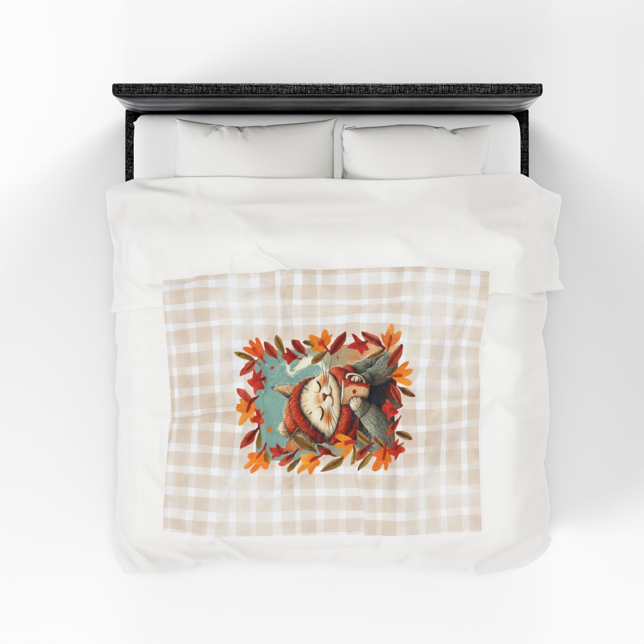 Hot Chocolate Cat Plush Blanket, Soft Throw for Fall - Decor, Blankets & Comforters - EpiAl's Shop