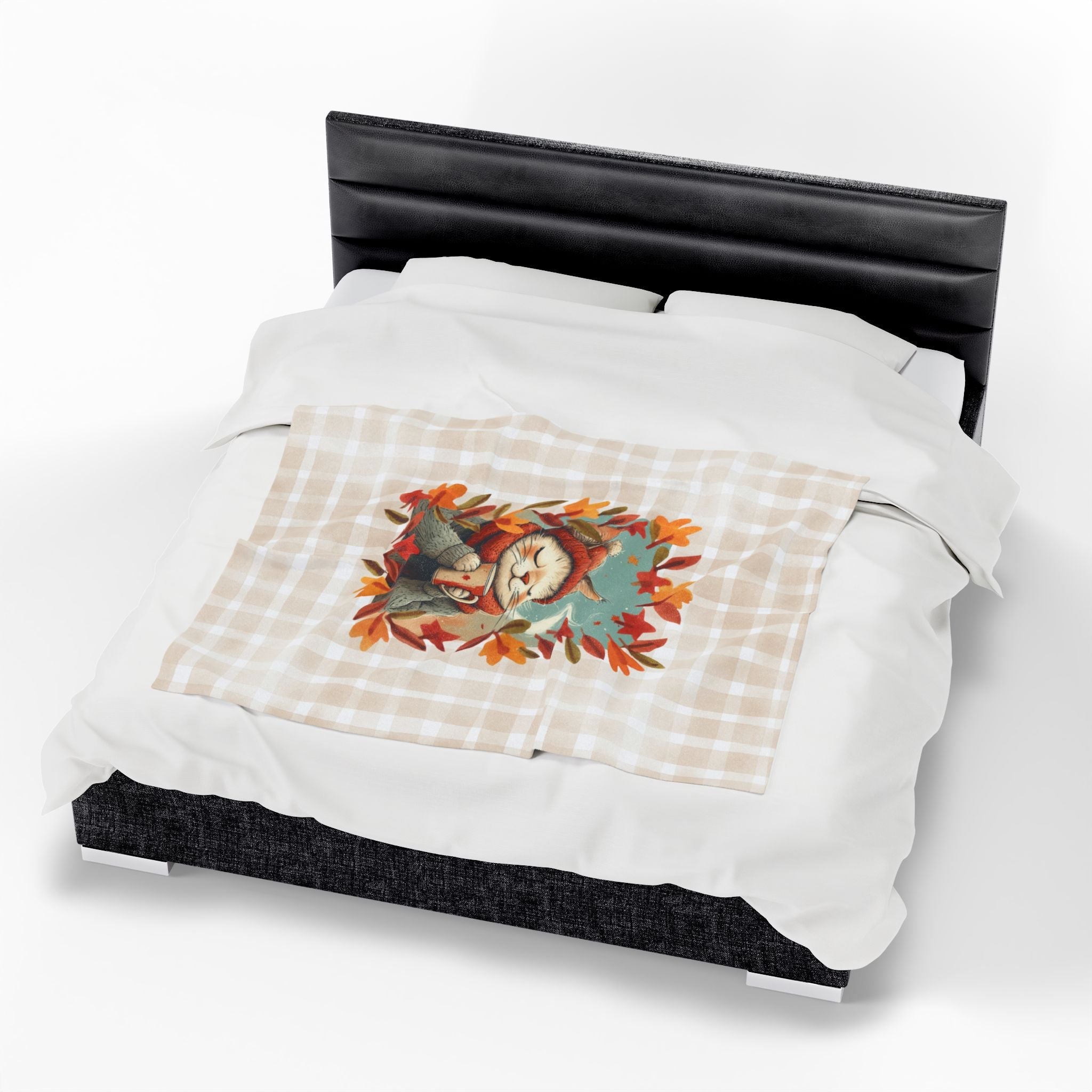 Hot Chocolate Cat Plush Blanket, Soft Throw for Fall - Decor, Blankets & Comforters - EpiAl's Shop