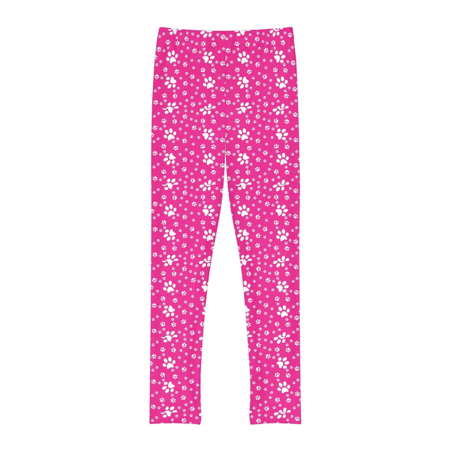 Hot Pink Paws Youth Full - Length Leggings - All Over Prints - Epileptic Al’s Shop