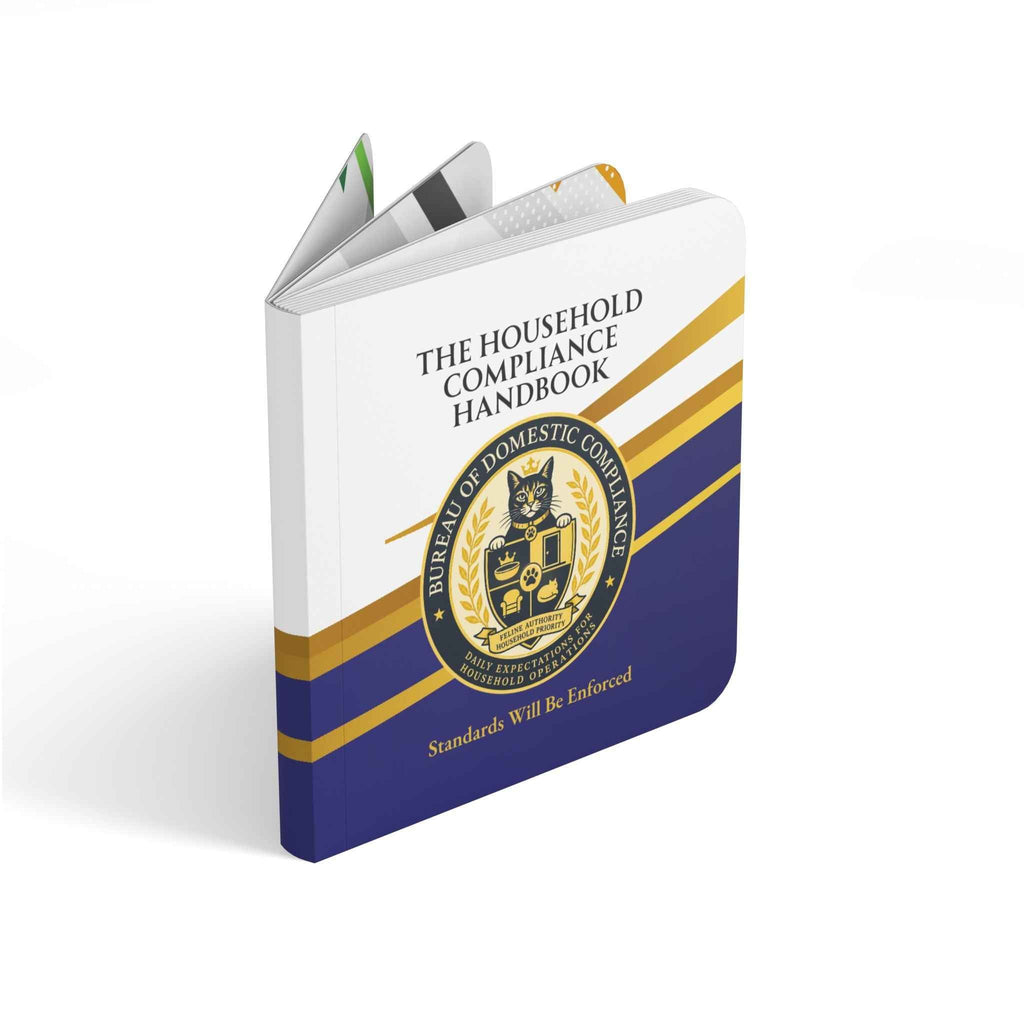 Household Compliance Handbook Board Book | Cat Authority Faux Government Humor - Books, Board - EpiAl's Shop