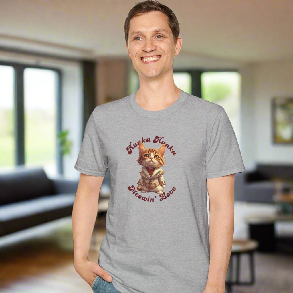 Hunka Hunka Meowin’ Love Graphic Unisex T-Shirt - Clothing, T-shirts - EpiAl's Shop