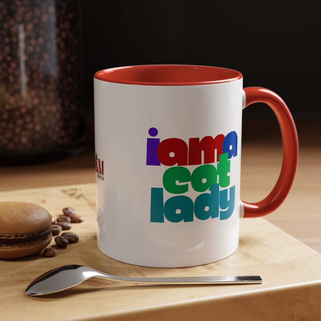 I Am a Cat Lady Accent Coffee Mug - Drinkware, Coffee Mugs - EpiAl's Shop