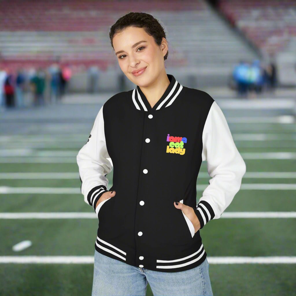 I Am A Cat Lady Colorful Letterman Jacket - Clothing, Coats & Jackets - EpiAl's Shop