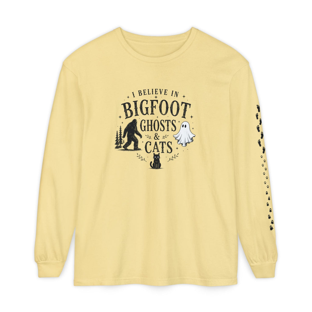 I Believe in Bigfoot, Ghosts & Cats Long Sleeve Shirt - Clothing, Unisex, T-Shirts, Long-Sleeved - EpiAl's Shop