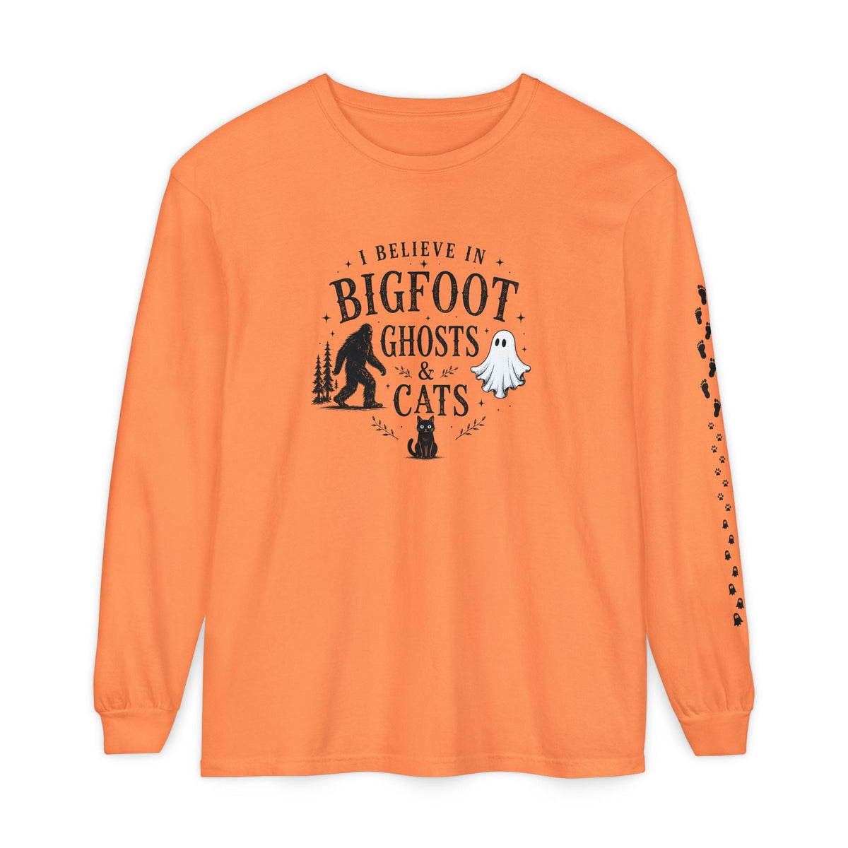 I Believe in Bigfoot, Ghosts & Cats Long Sleeve Shirt - Clothing, Unisex, T-Shirts, Long-Sleeved - EpiAl's Shop