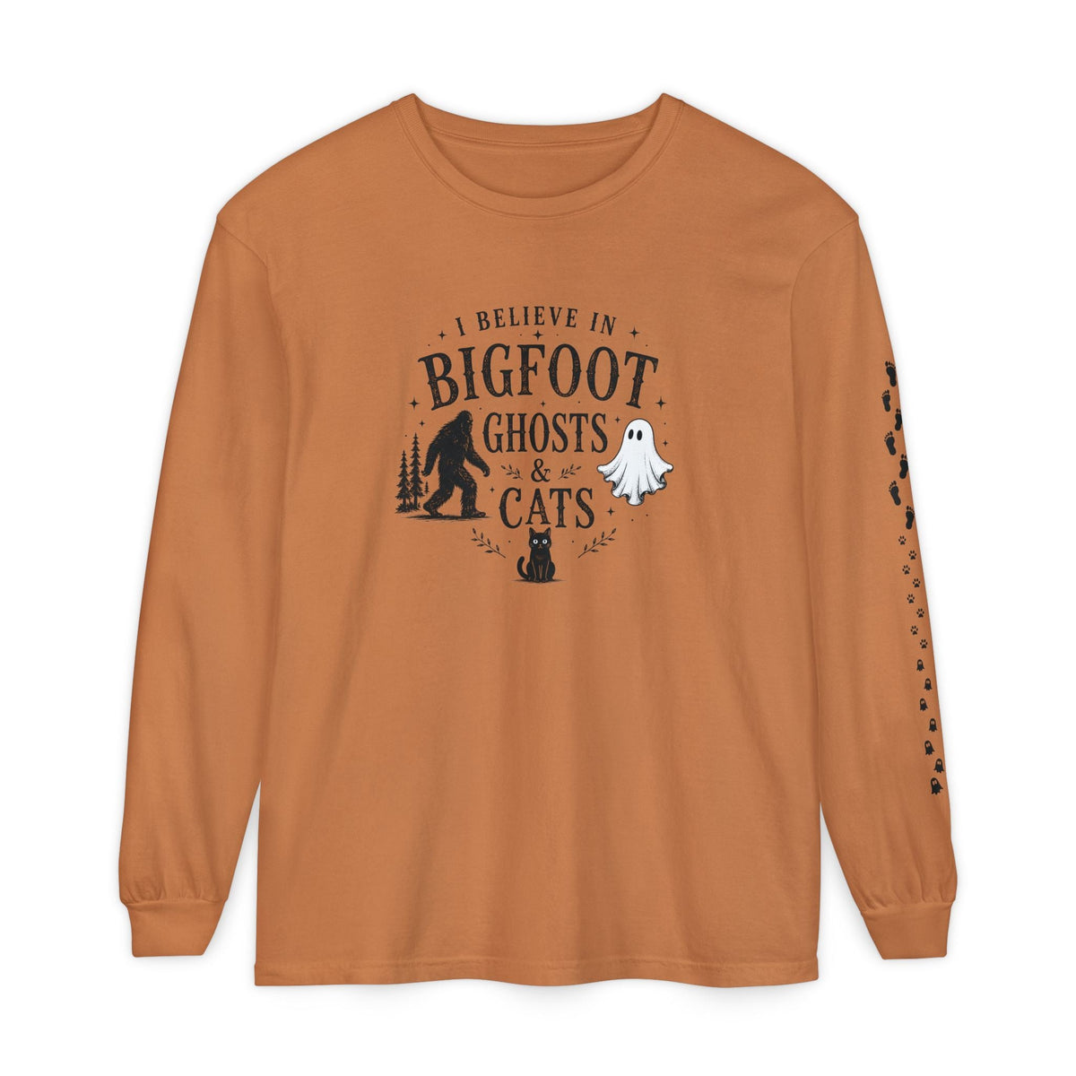 I Believe in Bigfoot, Ghosts & Cats Long Sleeve Shirt - Clothing, Unisex, T-Shirts, Long-Sleeved - EpiAl's Shop