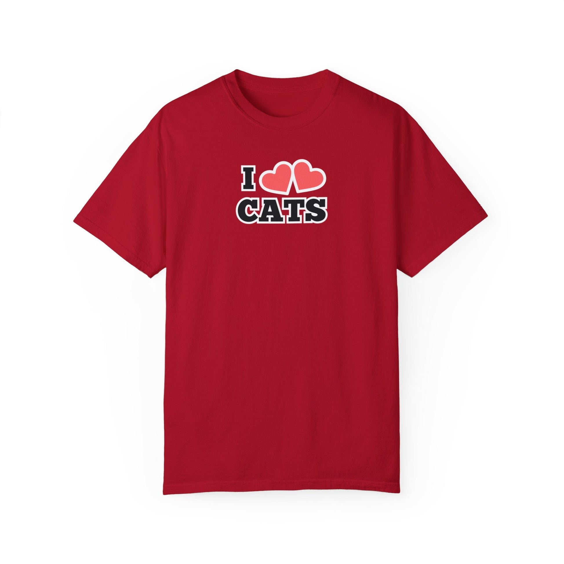 I Heart Cats Unisex Garment - Dyed T - shirt - T - Shirt - Epileptic Al’s Shop