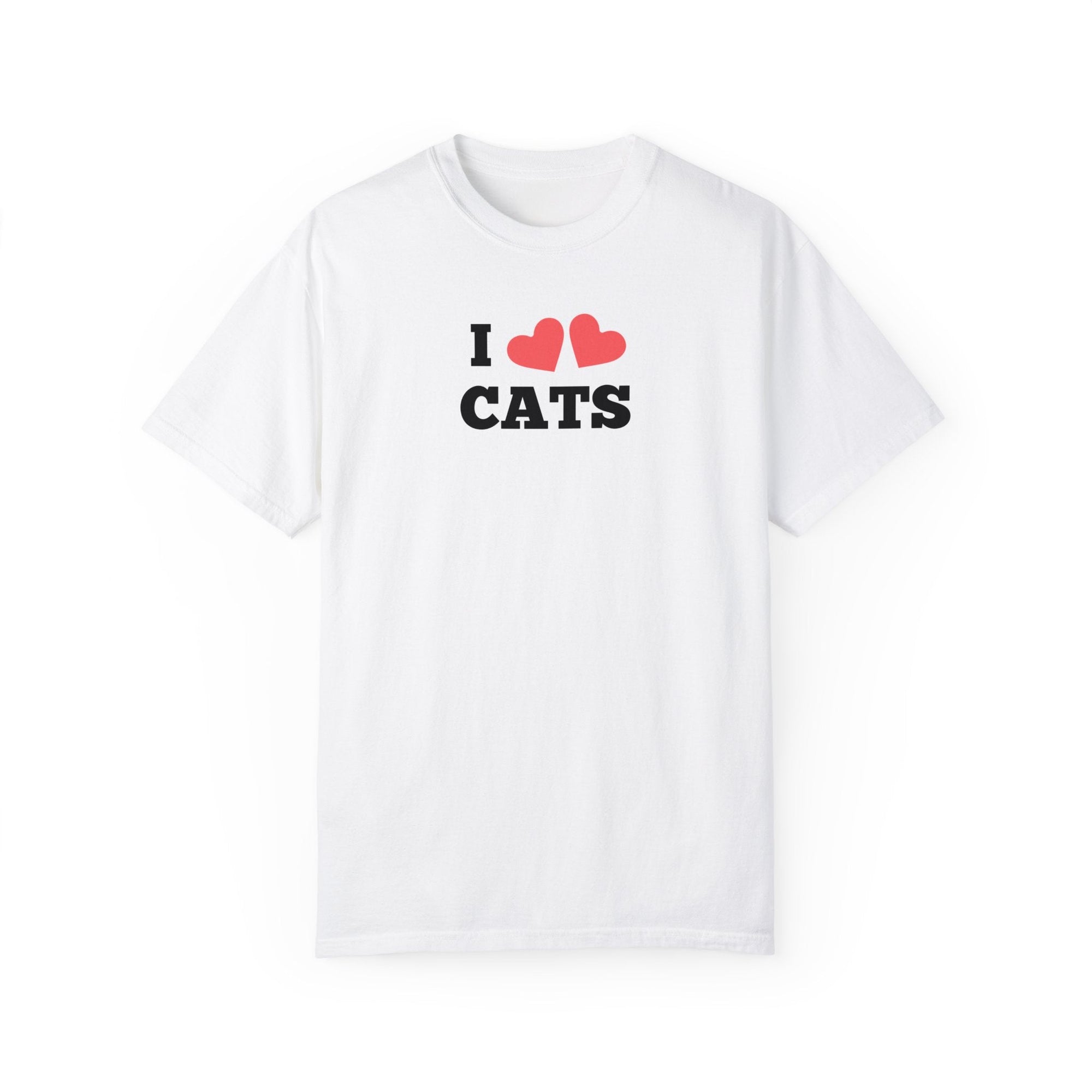 I Heart Cats Unisex Garment - Dyed T - shirt - T - Shirt - Epileptic Al’s Shop