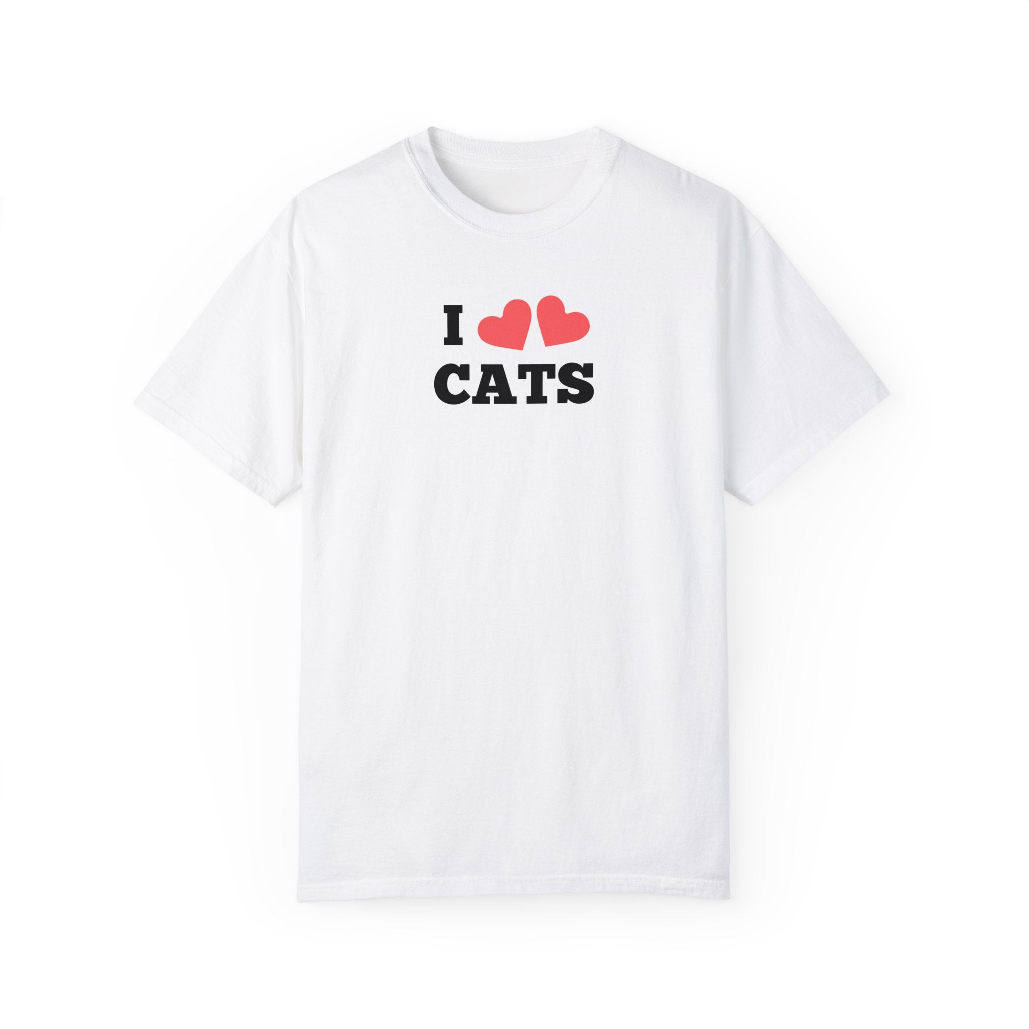 I Heart Cats Unisex Garment - Dyed T - shirt - T - Shirt - Epileptic Al’s Shop