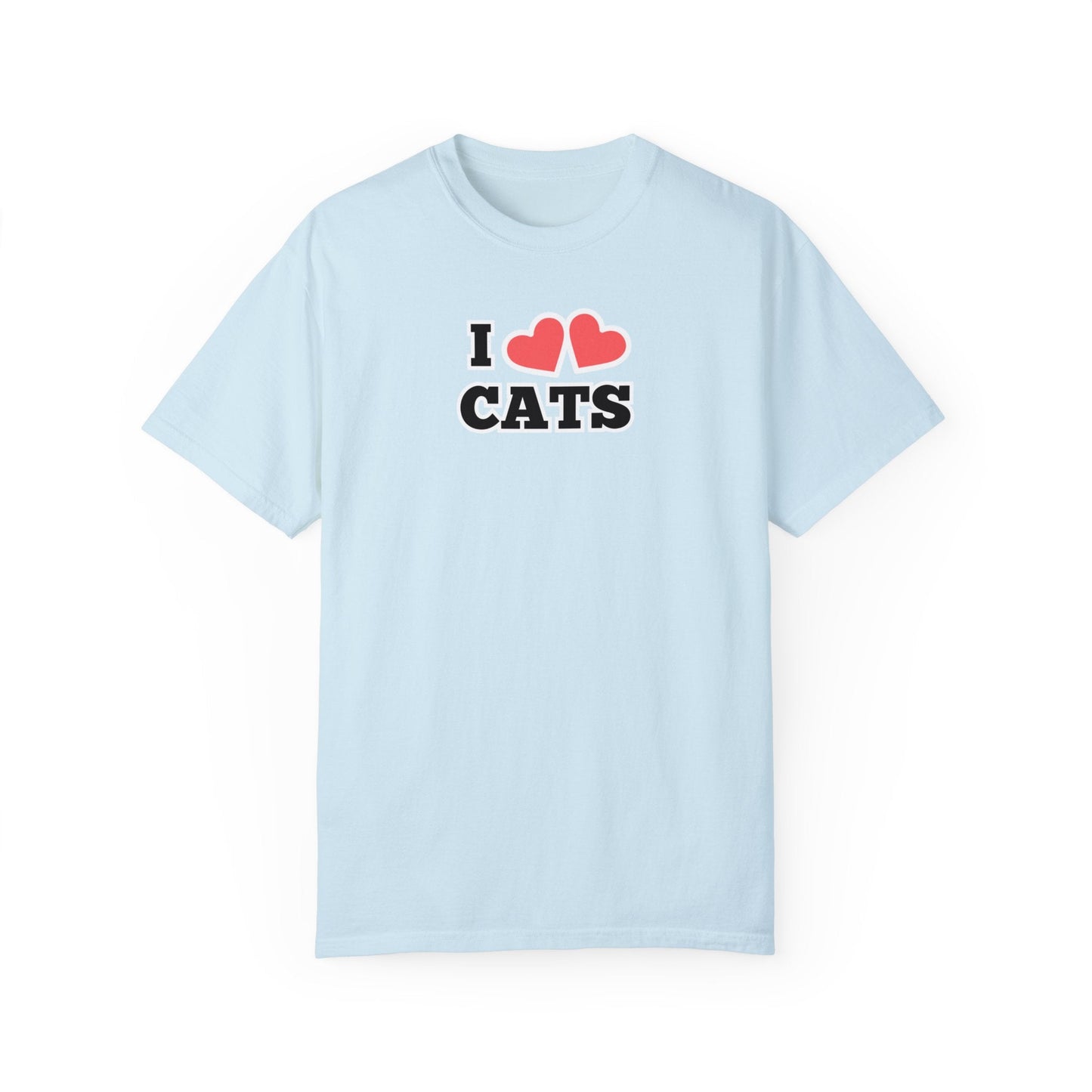 I Heart Cats Unisex Garment - Dyed T - shirt - T - Shirt - Epileptic Al’s Shop