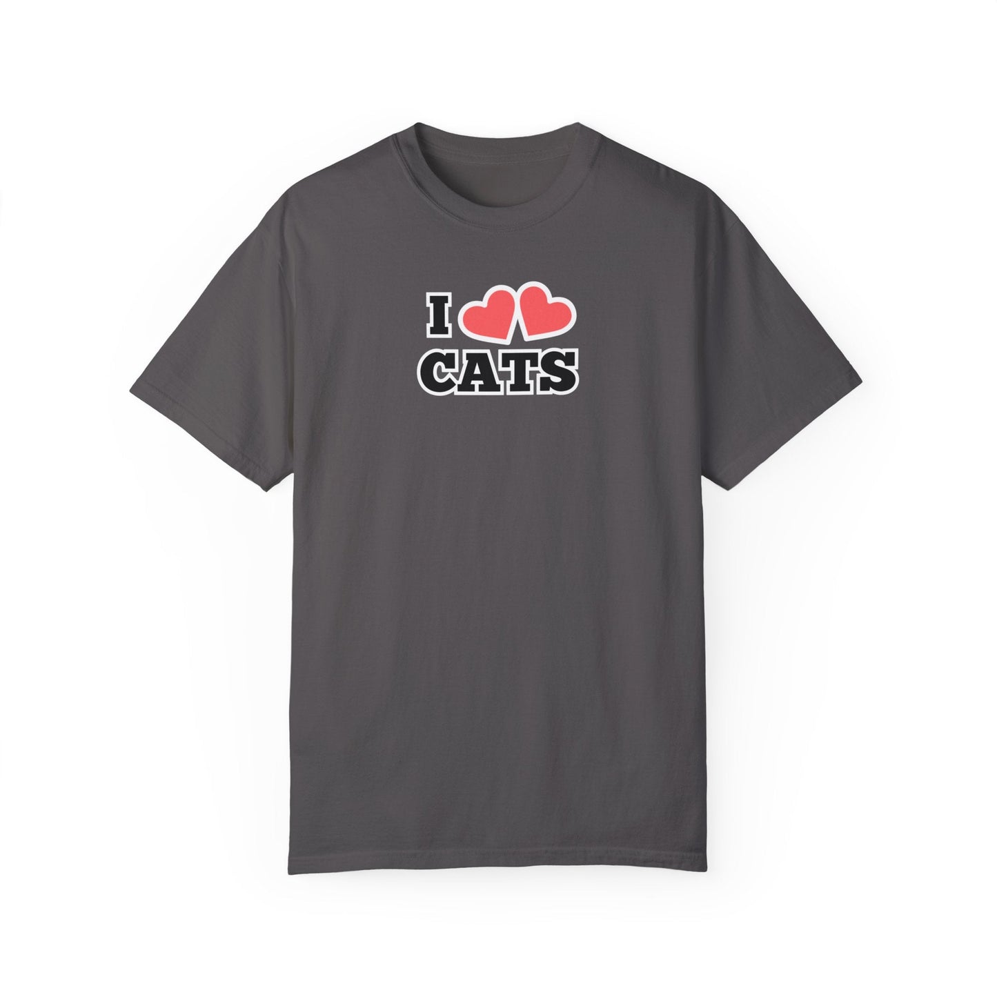 I Heart Cats Unisex Garment - Dyed T - shirt - T - Shirt - Epileptic Al’s Shop