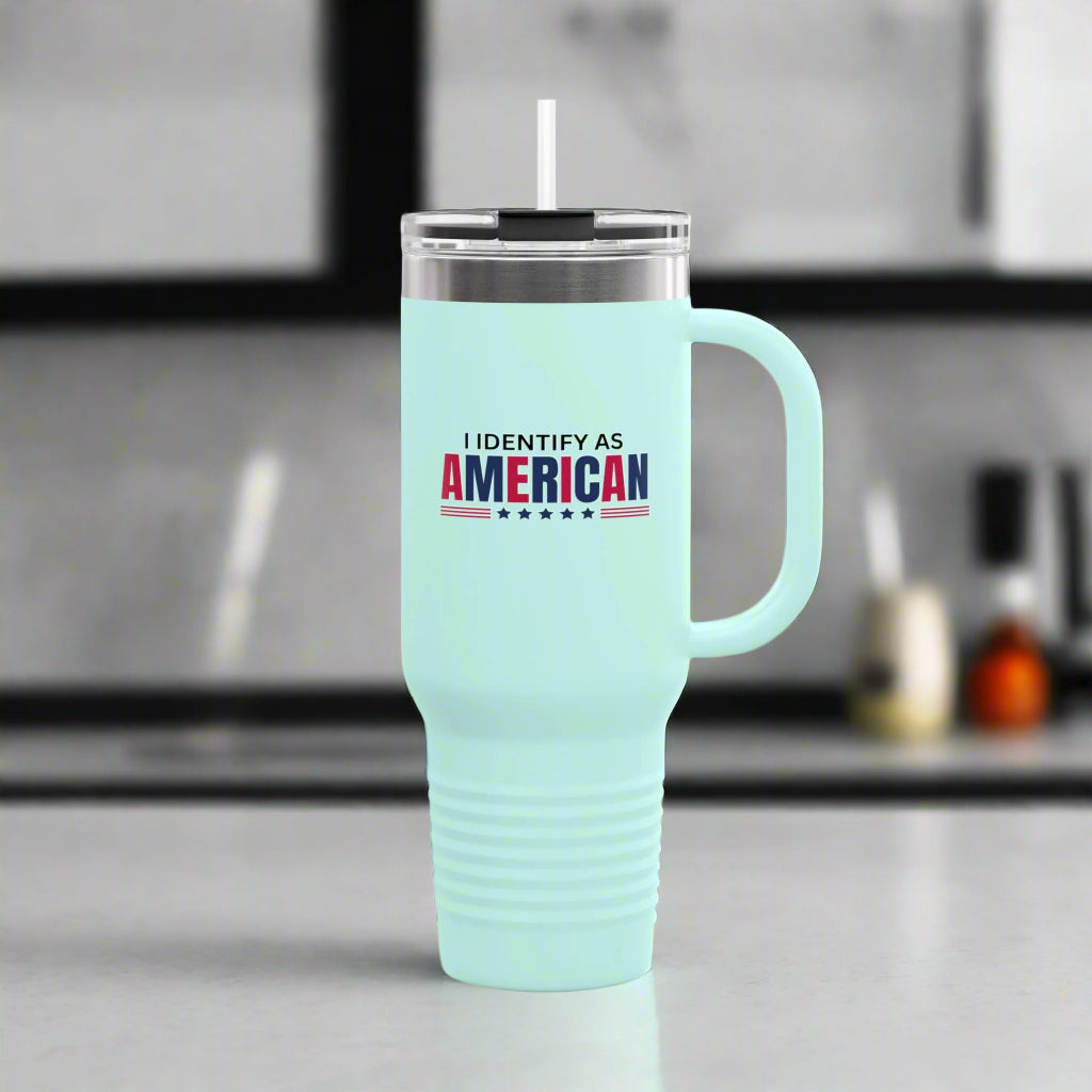 I Identify as American 40oz Insulated Travel Mug - Drinkware, Travel Mugs - EpiAl's Shop