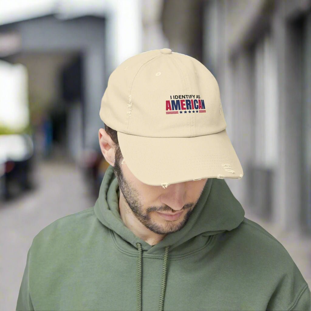 I Identify as American Unisex Distressed Cap - Hats, Baseball & Trucker - EpiAl's Shop