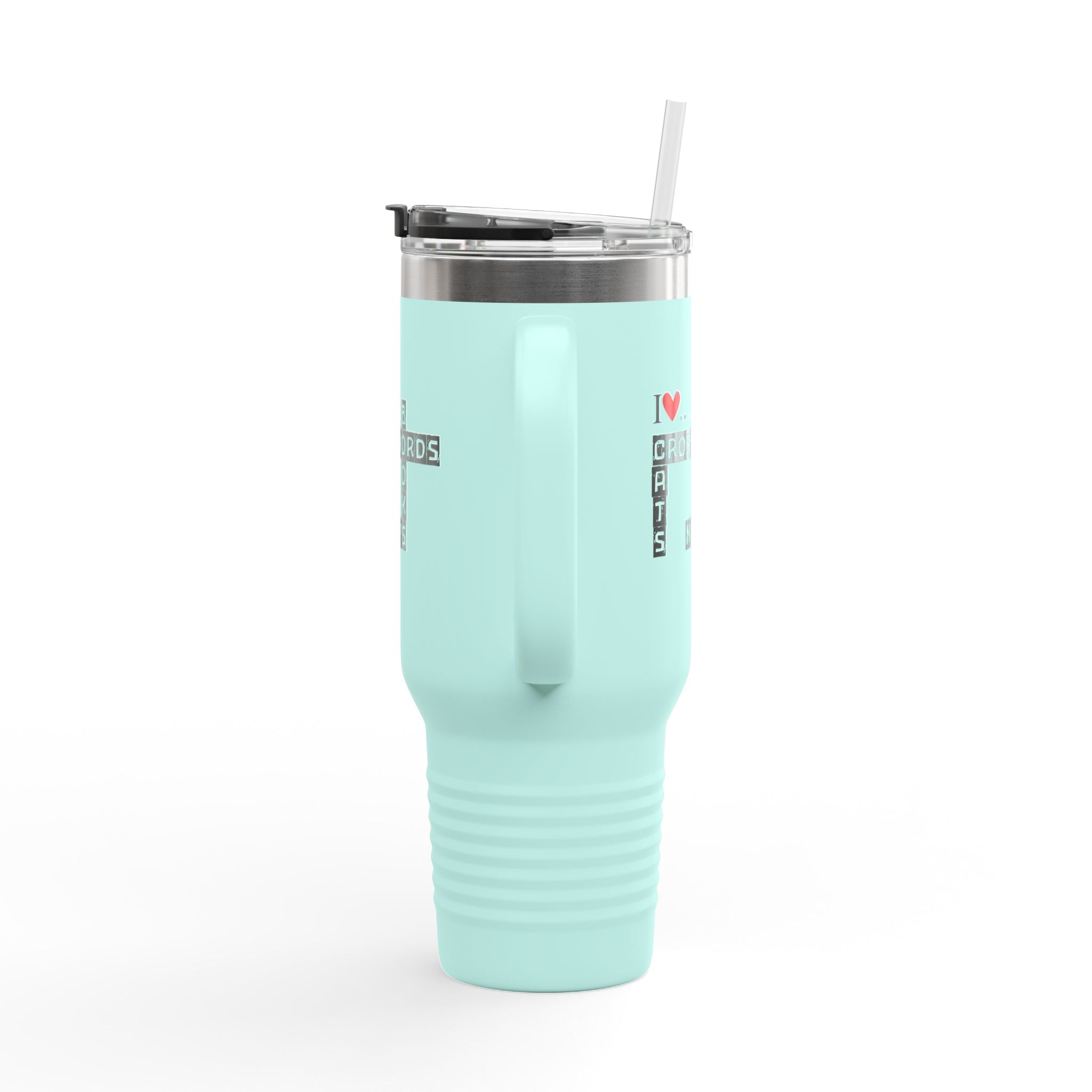 I Love Crosswords Insulated Travel Mug - 40oz Cat Lover Gift - Drinkware, Travel Mugs - EpiAl's Shop