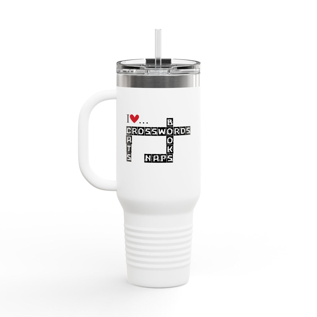 I Love Crosswords Insulated Travel Mug - 40oz Cat Lover Gift - Drinkware, Travel Mugs - EpiAl's Shop