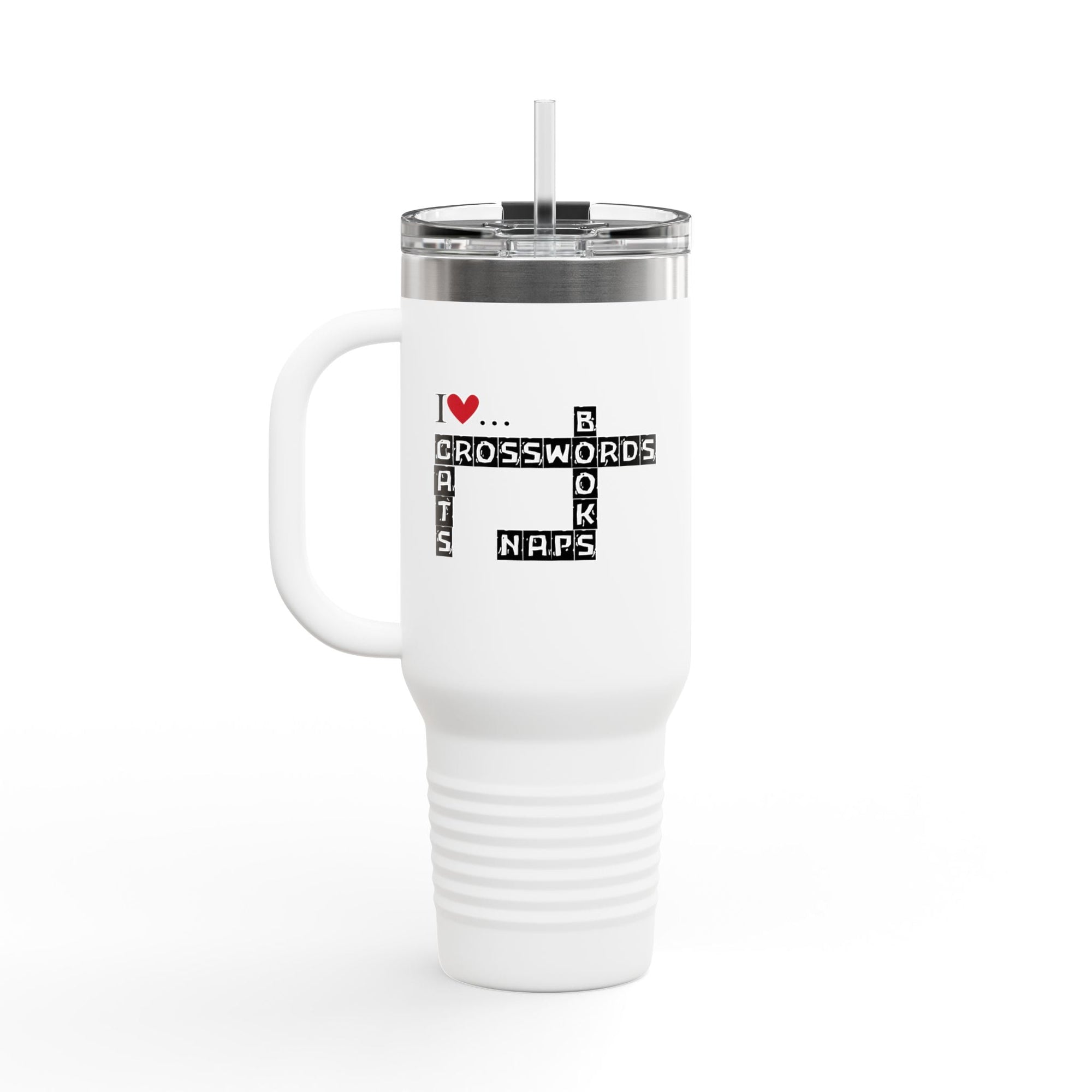 I Love Crosswords Insulated Travel Mug - 40oz Cat Lover Gift - Drinkware, Travel Mugs - EpiAl's Shop