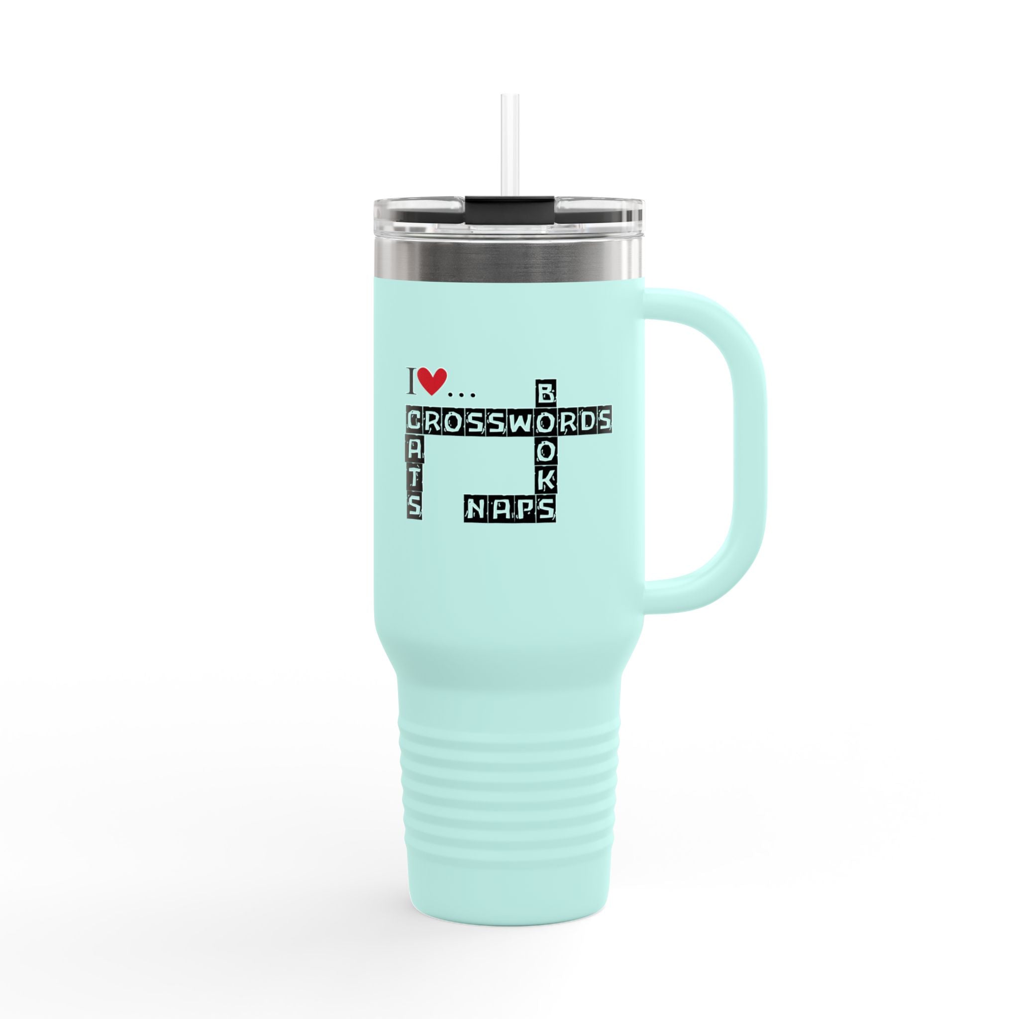 I Love Crosswords Insulated Travel Mug - 40oz Cat Lover Gift - Drinkware, Travel Mugs - EpiAl's Shop