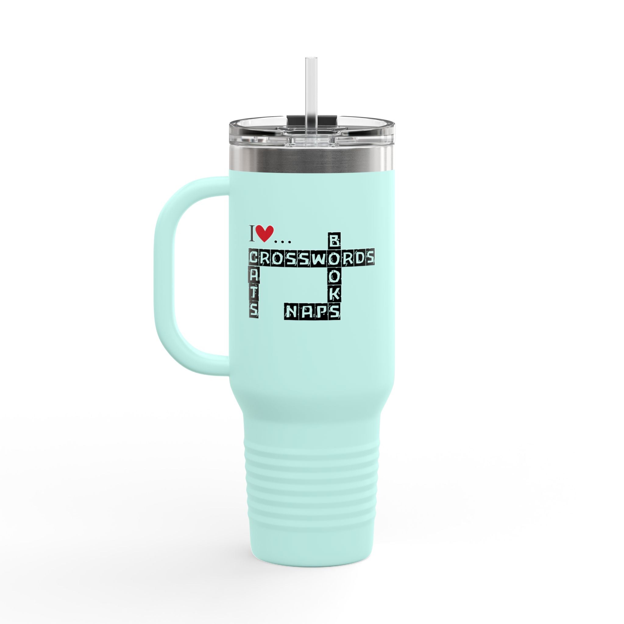 I Love Crosswords Insulated Travel Mug - 40oz Cat Lover Gift - Drinkware, Travel Mugs - EpiAl's Shop