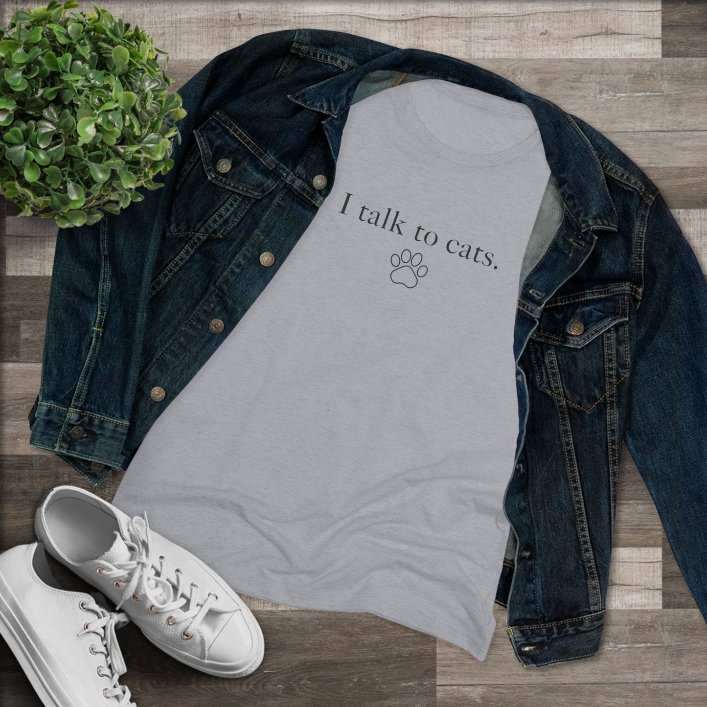 I Talk to Cats Women's Triblend Tee - T - Shirt - Epileptic Al’s Shop