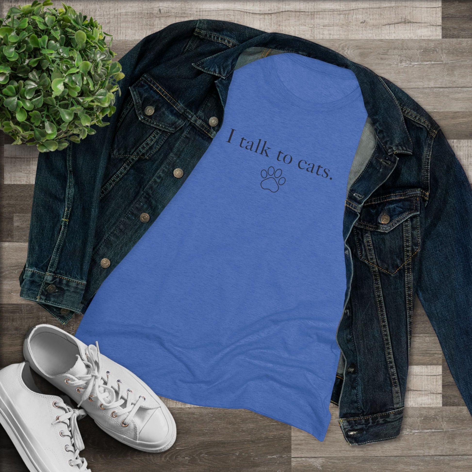I Talk to Cats Women's Triblend Tee - T - Shirt - Epileptic Al’s Shop