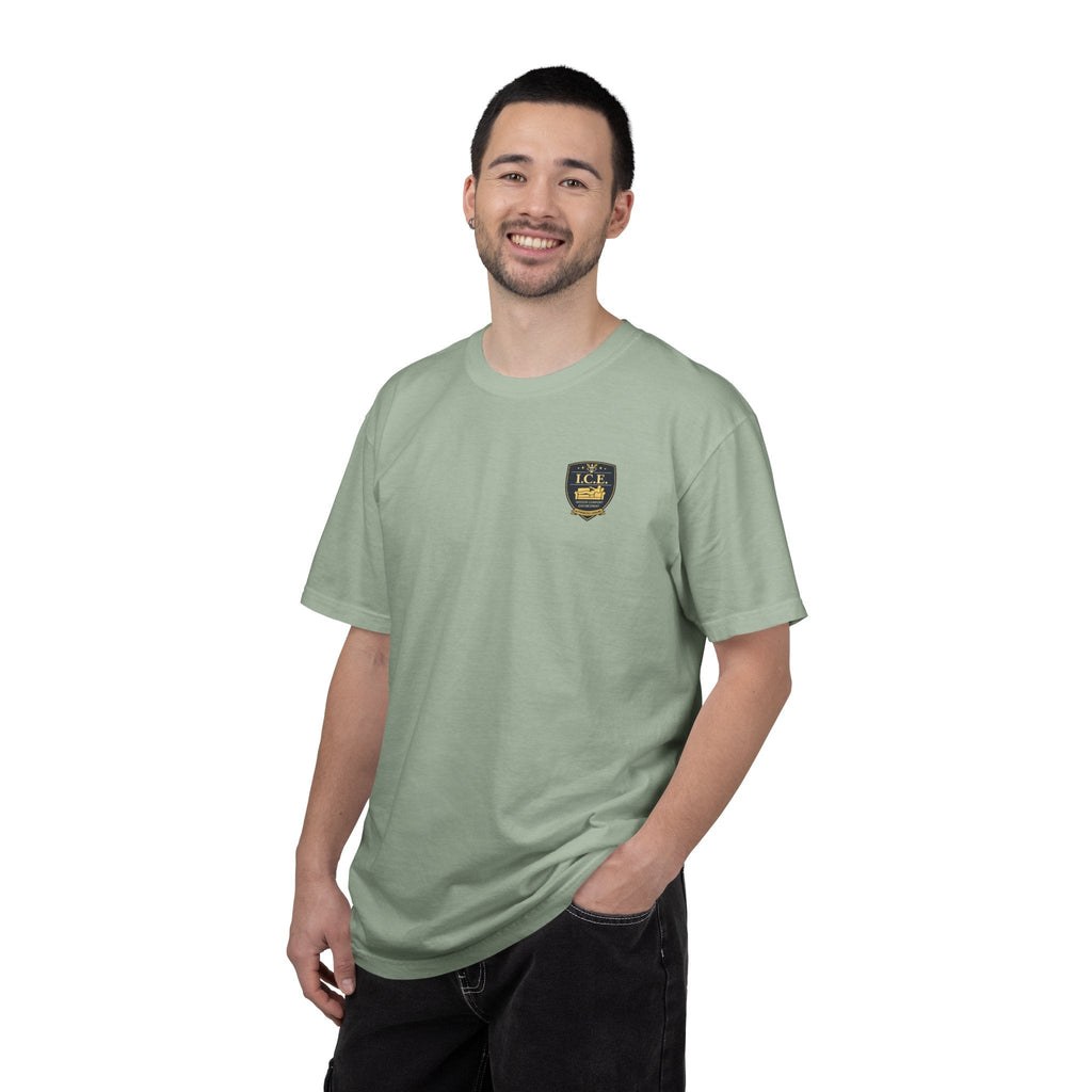 I.C.E. Badge T-Shirt | Institute of Cozy Excellence Parody Tee - Clothing, Unisex, T-Shirts - EpiAl's Shop