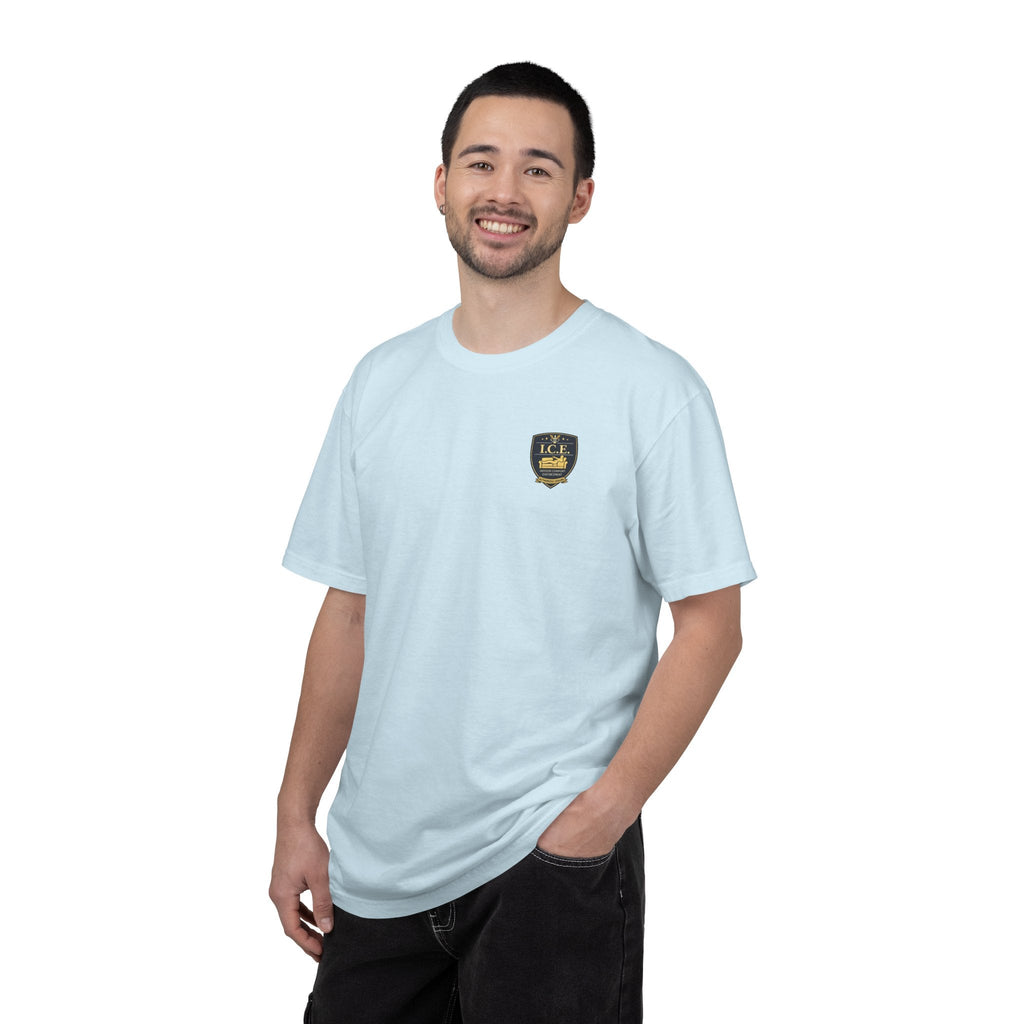 I.C.E. Badge T-Shirt | Institute of Cozy Excellence Parody Tee - Clothing, Unisex, T-Shirts - EpiAl's Shop