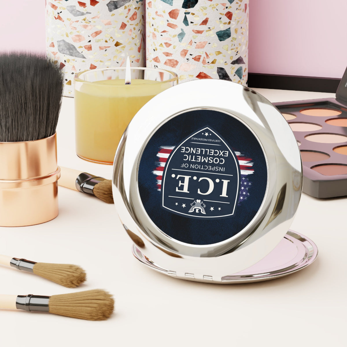 I.C.E. Parody Compact Mirror | Inspection of Cosmetic Excellence - Beauty Accessories, Mirror - EpiAl's Shop